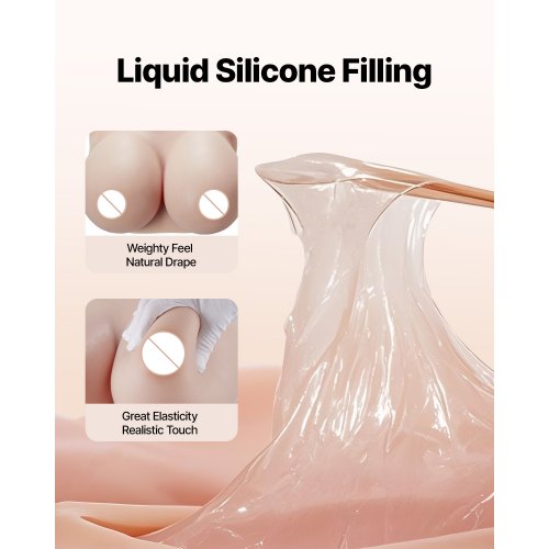 Silicone Breastplate HCup High Neckline Fake Breasts for Crossdressers