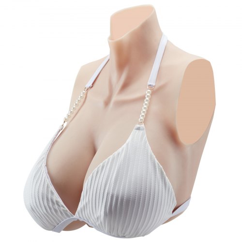Silicone Breastplate HCup High Neckline Fake Breasts for Crossdressers