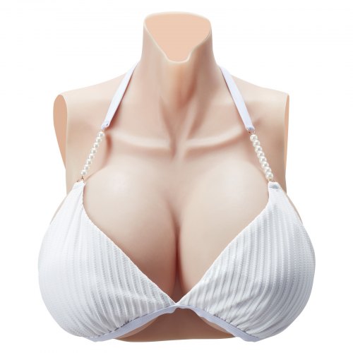 Silicone Breastplate HCup High Neckline Fake Breasts for Crossdressers