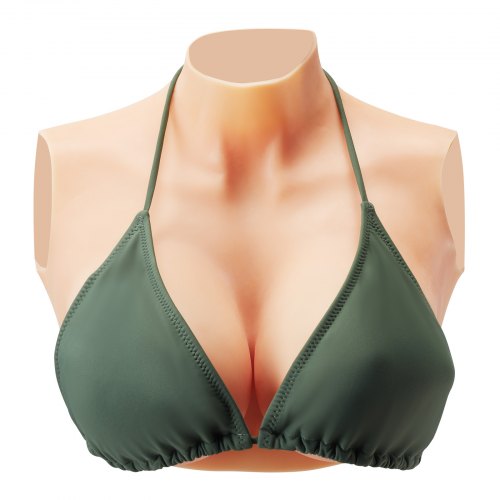 Silicone Breastplate ECup High Neckline Fake Breasts for Crossdressers