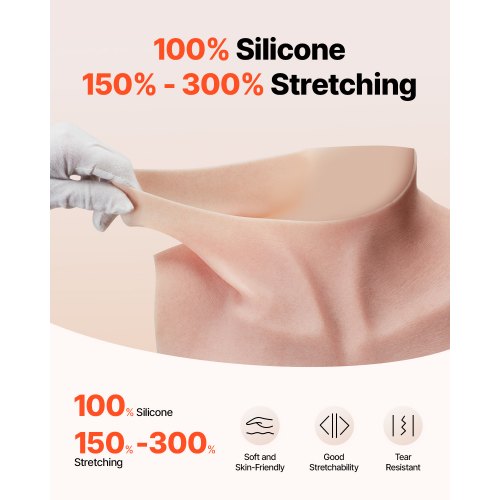 Silicone Breastplate K Sized High Neckline Fake Breasts for Crossdressers