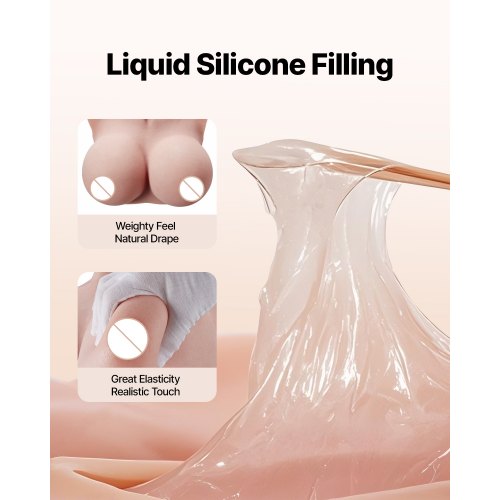 Silicone Breastplate K Sized High Neckline Fake Breasts for Crossdressers