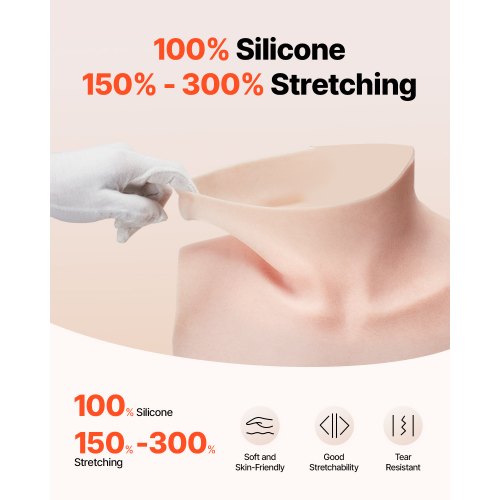 Silicone Breastplate DCup High Neckline Fake Breasts for Crossdressers