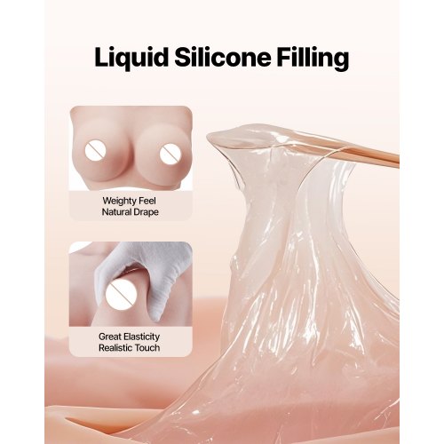 Silicone Breastplate DCup High Neckline Fake Breasts for Crossdressers
