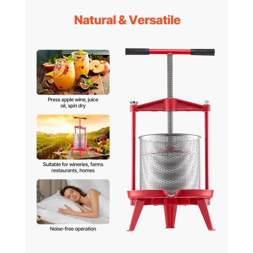 369 Gal14L Fruit Wine Press Stainless Steel Basket with Crossbeam