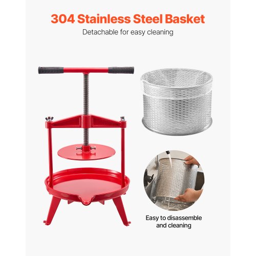 238 Gal9L Fruit Wine Press Stainless Steel Basket with Crossbeam and Triangular