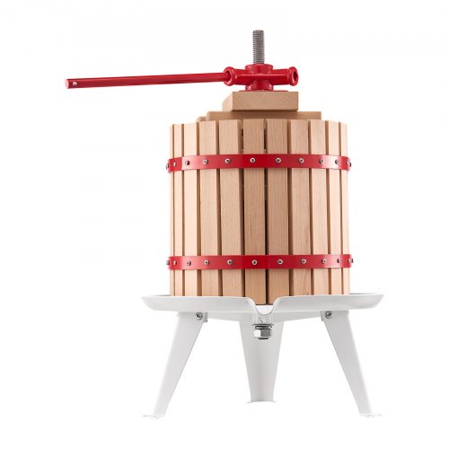 32 Gal12L Fruit Wine Press Solid Wood Basket with 8 Blocks Heavy Duty