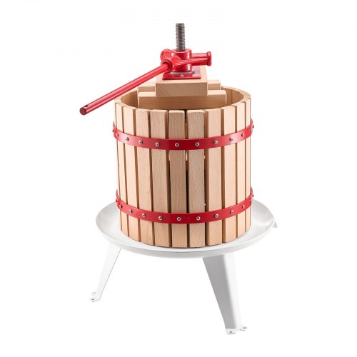 32 Gal12L Fruit Wine Press Solid Wood Basket with 8 Blocks Heavy Duty