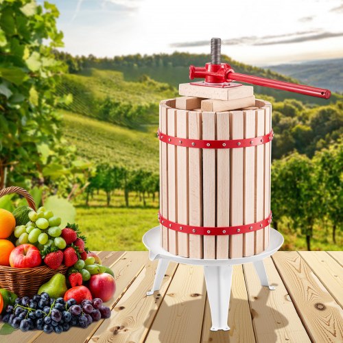 475 Gal18L Fruit Wine Press Solid Wood Basket with 8 Blocks Heavy Duty