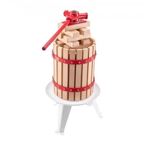 16 Gal6L Fruit Wine Press Solid Wood Basket with 8 Blocks Heavy Duty