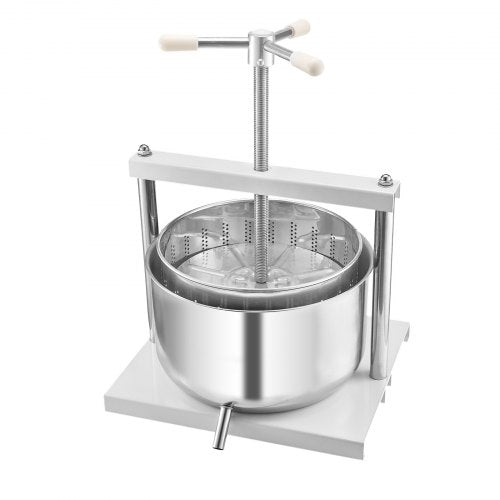 317 Gal12L Fruit Wine Press 2 Stainless Steel Barrels Manual Juice