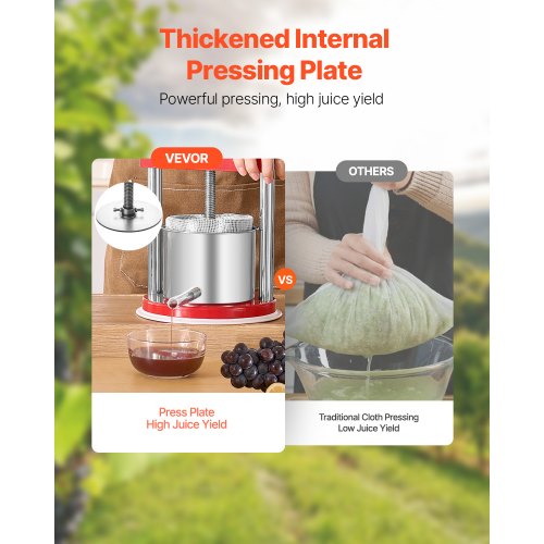044 Gal165L Fruit Wine Press 2 Stainless Steel Barrels Manual Juice