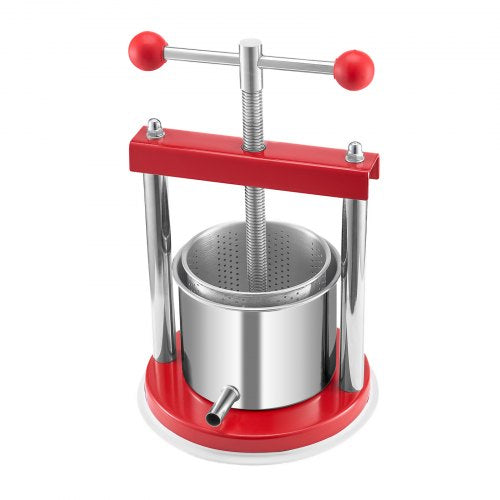 044 Gal165L Fruit Wine Press 2 Stainless Steel Barrels Manual Juice