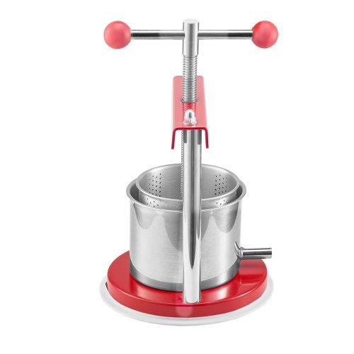 044 Gal165L Fruit Wine Press 2 Stainless Steel Barrels Manual Juice