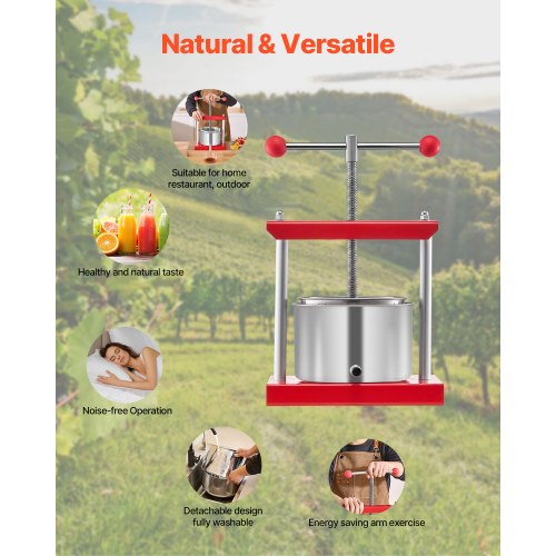 08 Gal3L Fruit Wine Press 2 Stainless Steel Barrels Manual Juice Maker
