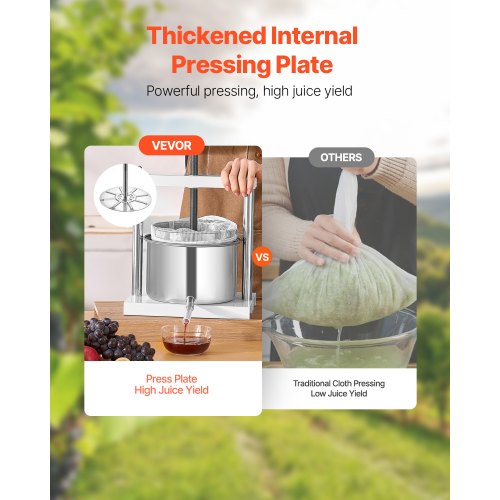 145 Gal5L Fruit Wine Press 2 Stainless Steel Barrels Manual Juice Maker