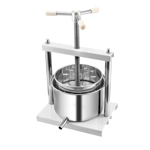 145 Gal5L Fruit Wine Press 2 Stainless Steel Barrels Manual Juice Maker