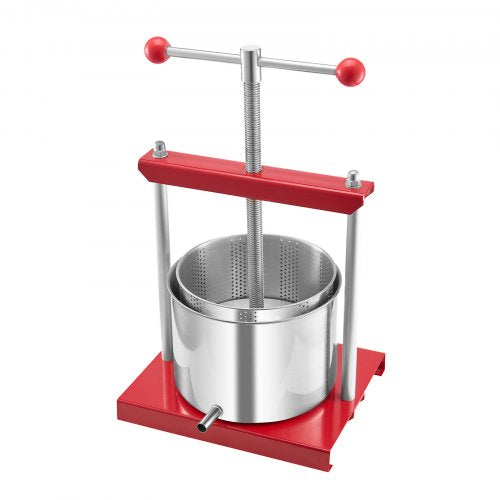 16 Gal6L Fruit Wine Press 2 Stainless Steel Barrels Manual Juice Maker