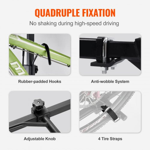 Hitch Mount Bike Rack 2Bike Platform Style 80 LBS Max Capacity Bike Rack
