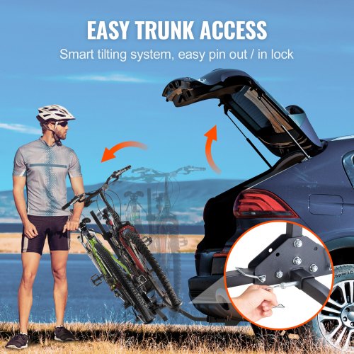 Hitch Mount Bike Rack 2Bike Platform Style 80 LBS Max Capacity Bike Rack