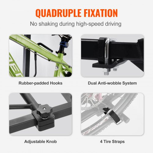 Hitch Mount Bike Rack 2Bike Platform Style 160 LBS Max Capacity Bike Rack