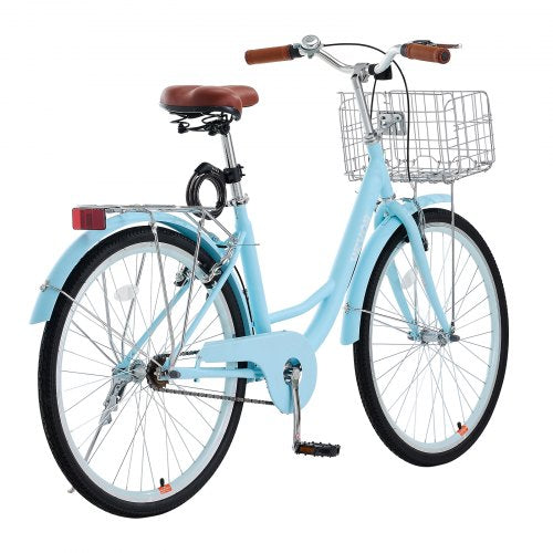 Cruiser Bike 1Speed 26Inch Light Blue Beach With Large Capacity Basket And