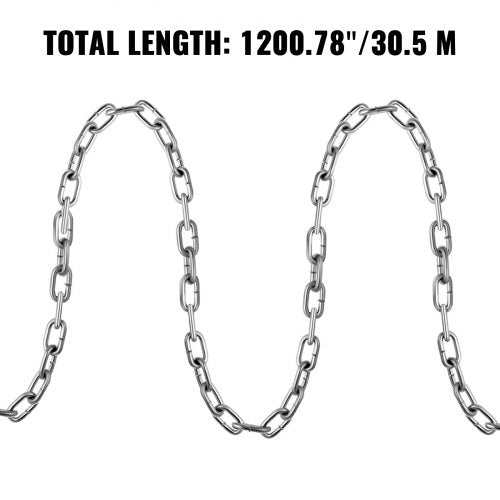 Grade 30 Chain 14 Inch by 100Ft Length Grade 30 Proof Coil Chain Zinc