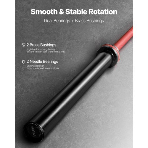 7Ft Barbell Bar Fits 2Inch Weight Plates With Knurled Grip For Strength