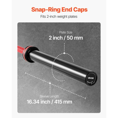 7Ft Barbell Bar Fits 2Inch Weight Plates With Knurled Grip For Strength