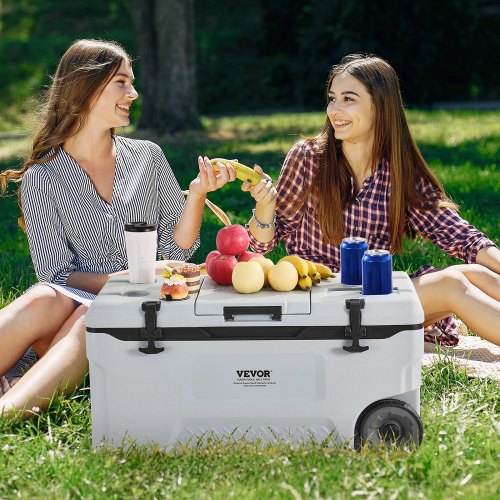 Portable Cooler 74 QT Wheeled Cooler with Ice Retention HeavyDuty Handles