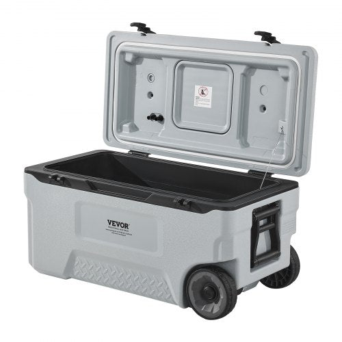 Portable Cooler 74 QT Wheeled Cooler with Ice Retention HeavyDuty Handles