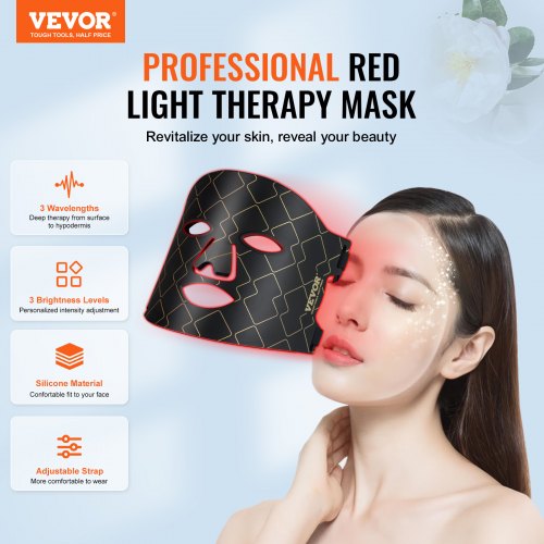 Red Light Therapy for Face Red Light Therapy Mask with 3 Wavelengths and 3