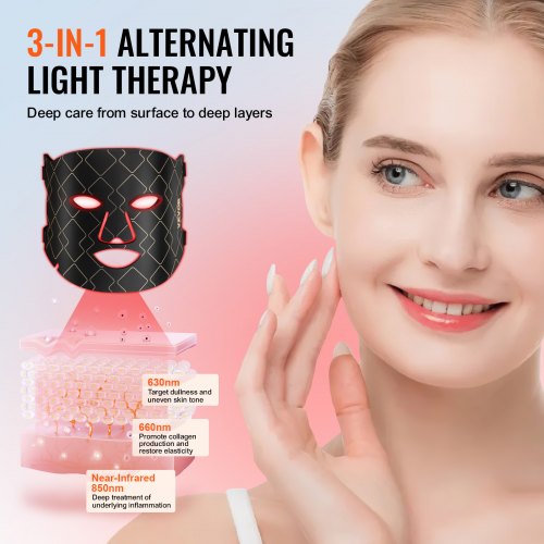 Red Light Therapy for Face Red Light Therapy Mask with 3 Wavelengths and 3