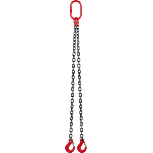 5FT Chain Sling 38 x 5 Double Leg with Grab Hooks Sling Chain 4T Capacity