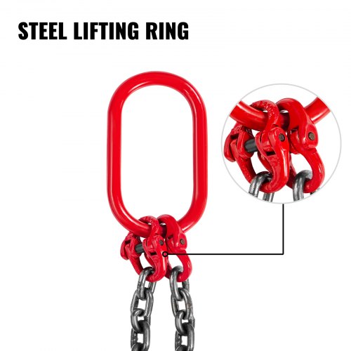 5FT Chain Sling 38 x 5 Double Leg with Grab Hooks Sling Chain 4T Capacity