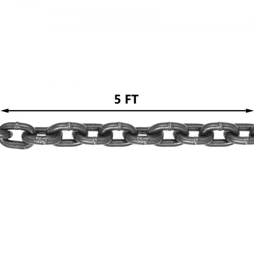 5FT Chain Sling 38 x 5 Double Leg with Grab Hooks Sling Chain 4T Capacity