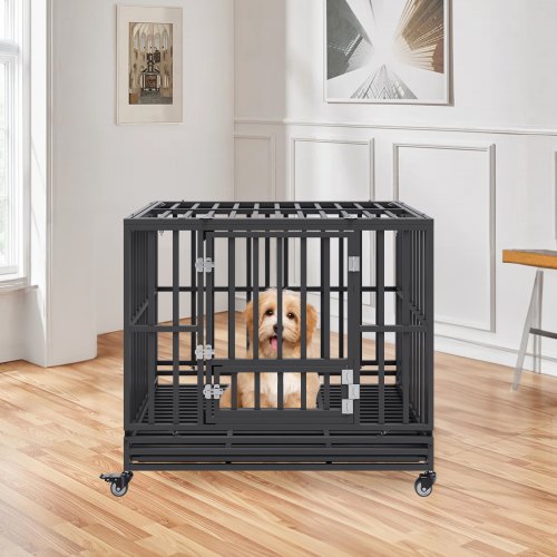 42 Inch Heavy Duty Dog Crate Indestructible Dog Crate 3Door Heavy Duty