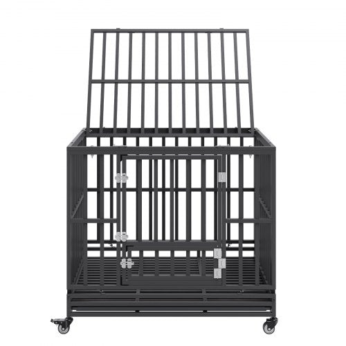 42 Inch Heavy Duty Dog Crate Indestructible Dog Crate 3Door Heavy Duty