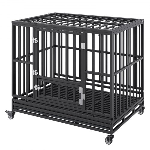 42 Inch Heavy Duty Dog Crate Indestructible Dog Crate 3Door Heavy Duty
