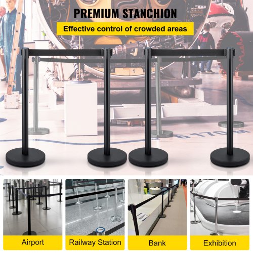 Crowd Control Stanchion Set of 4 Pieces Stanchion Set Stanchion Set with 66 ft2