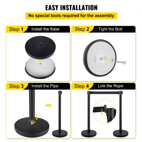 Crowd Control Stanchion Set of 4 Pieces Stanchion Set Stanchion Set with 66 ft2