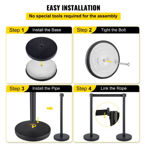 Crowd Control Stanchion Set of 6 Pieces Stanchion Set Stanchion Set with 66 ft2