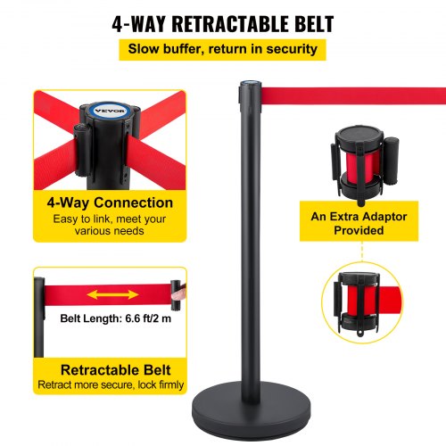 Crowd Control Stanchion Set of 6 Pieces Stanchion Set Stanchion Set with 66 ft2