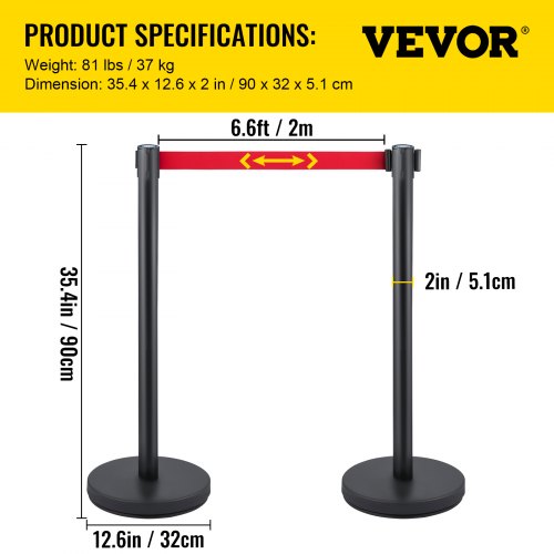 Crowd Control Stanchion Set of 6 Pieces Stanchion Set Stanchion Set with 66 ft2