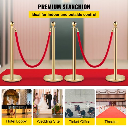 Crowd Control Stanchion Set of 4 Pieces Stanchion Set Stanchion Set with 5