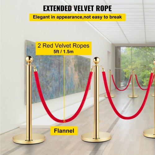 Crowd Control Stanchion Set of 4 Pieces Stanchion Set Stanchion Set with 5