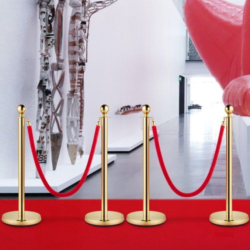 Crowd Control Stanchion Set of 4 Pieces Stanchion Set Stanchion Set with 5