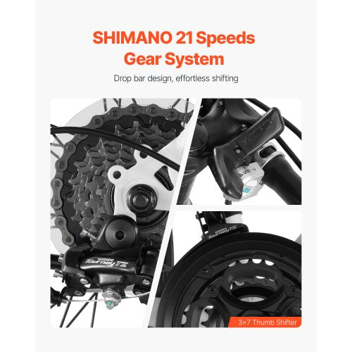 Road Bike 700C Wheels Racing Shimano 21 Speeds Drivetrain City Commuter