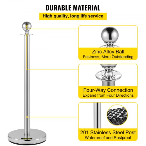 Crowd Control Stanchion Set of 8 Pieces Silver Stanchion Set Stanchion Set