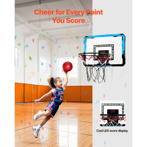 Kids Basketball Hoop Mini Basketball Goal with Electronic Scoreboard